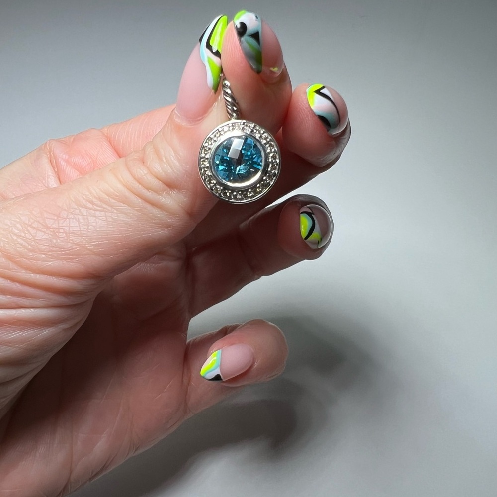 David Yurman petite cerise blue topaz pendant in sterling silver